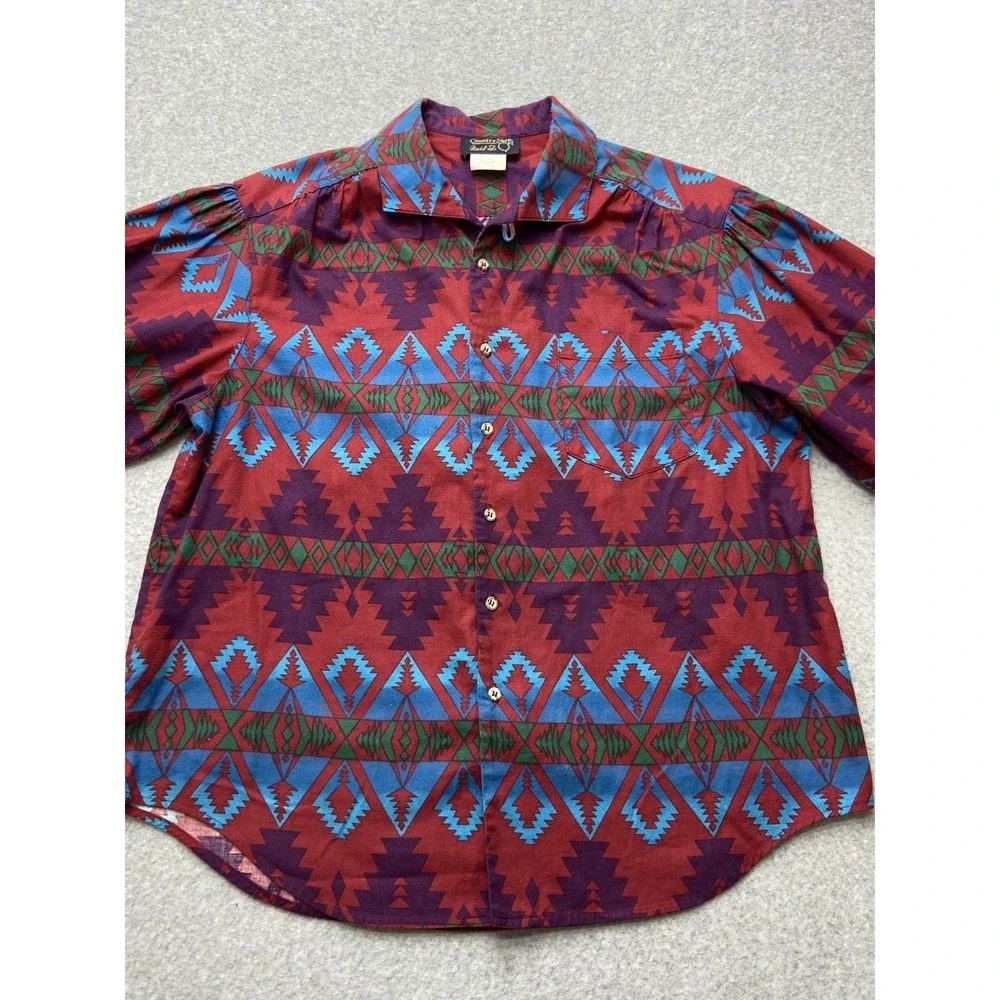 Vintage‎ Country Shop Marshall Fields Womens Shirt 10 Southwest Aztec Retro Boho